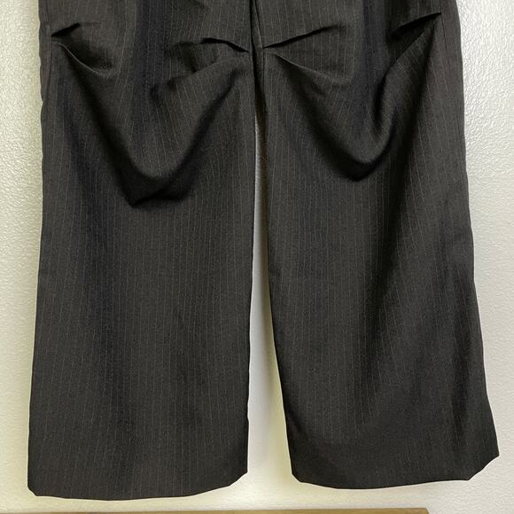LawCinto SHEPHERD Pinstripe Slacks 32 Brown Trousers Relaxed Pleated NWOT - Picture 6 of 11